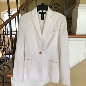 White One Button Blazer